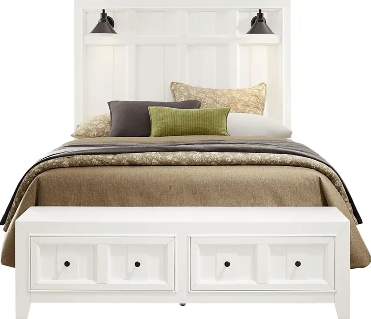 Owings Mill White 5 Pc Queen Storage Bedroom