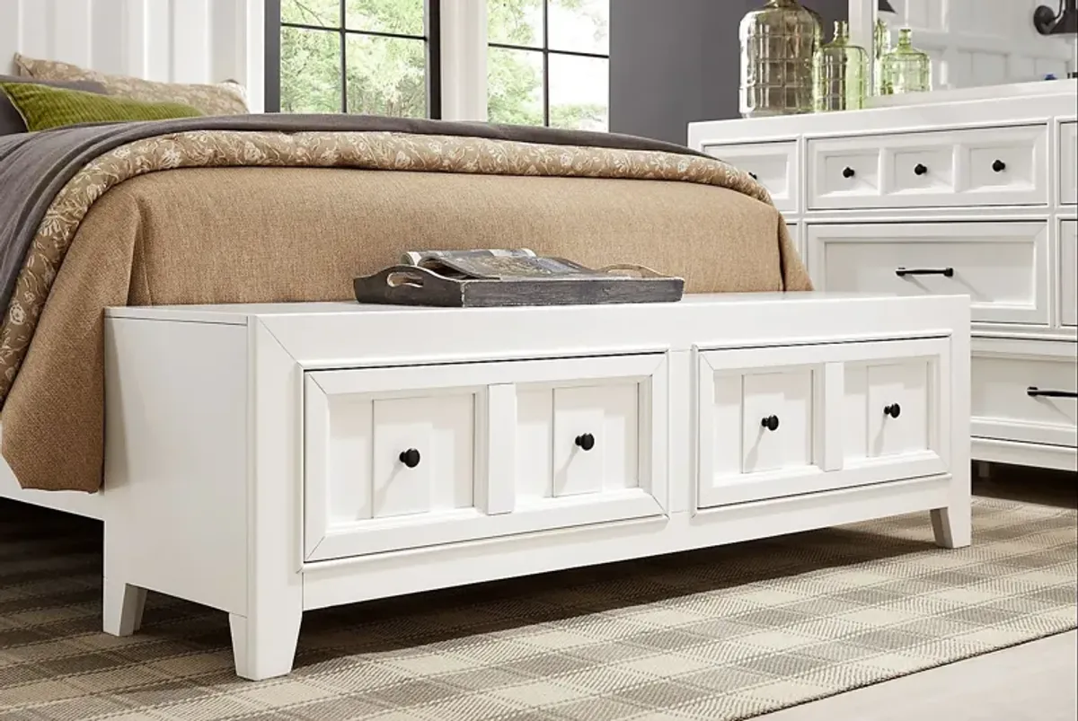 Owings Mill White 5 Pc Queen Storage Bedroom