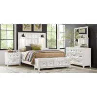 Owings Mill White 5 Pc Queen Storage Bedroom