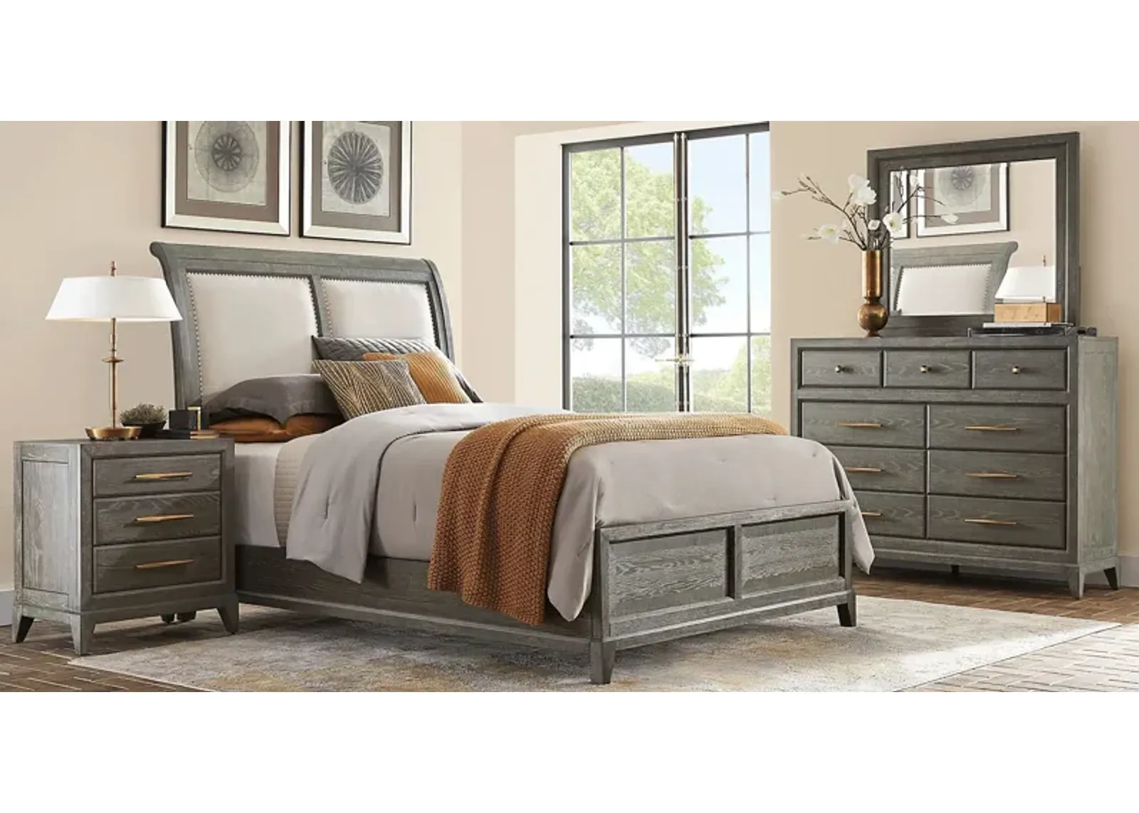 Kailey Park Charcoal 5 Pc Queen Sleigh Bedroom