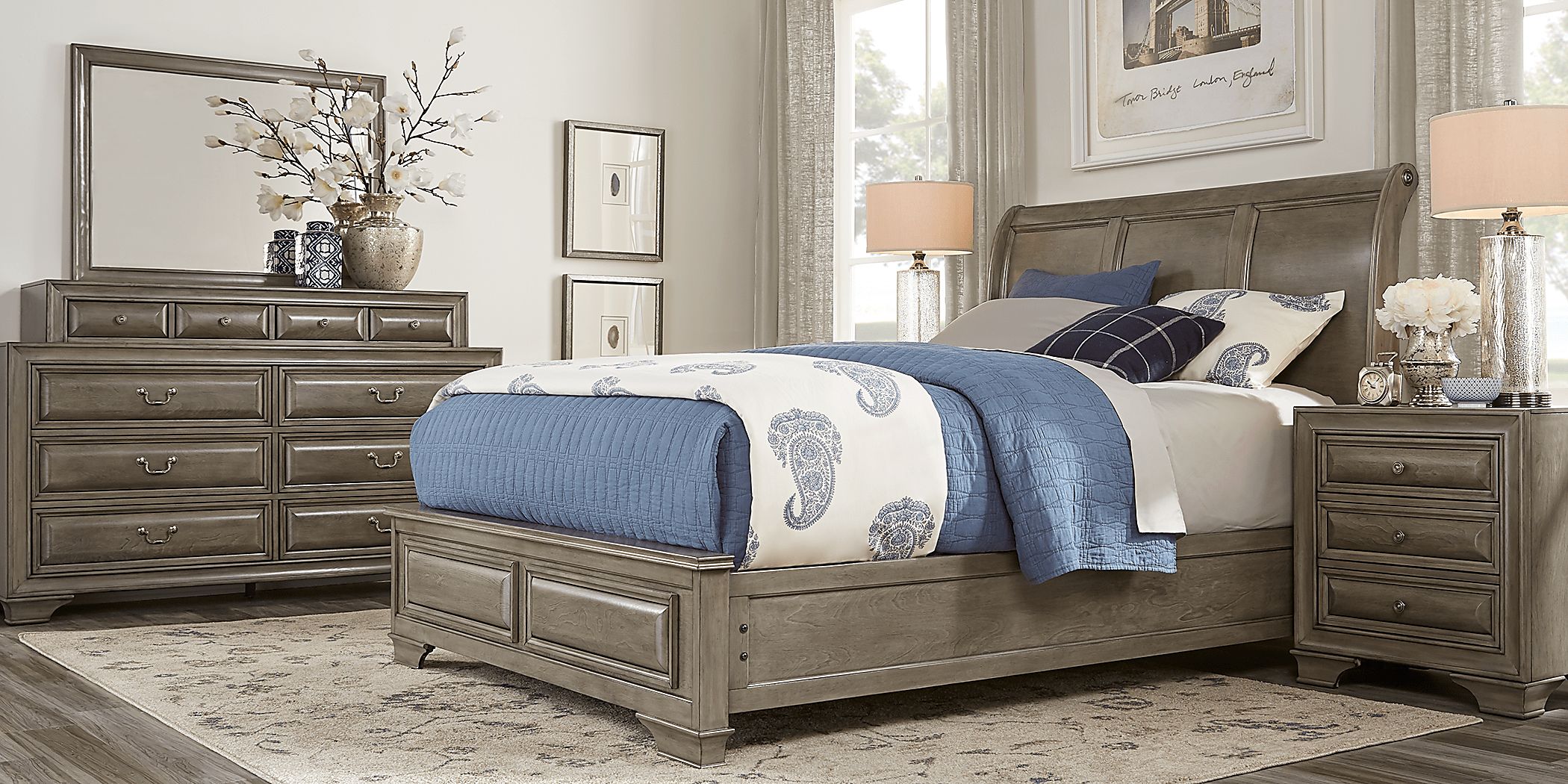 Mill Valley II Gray 5 Pc Queen Sleigh Bedroom