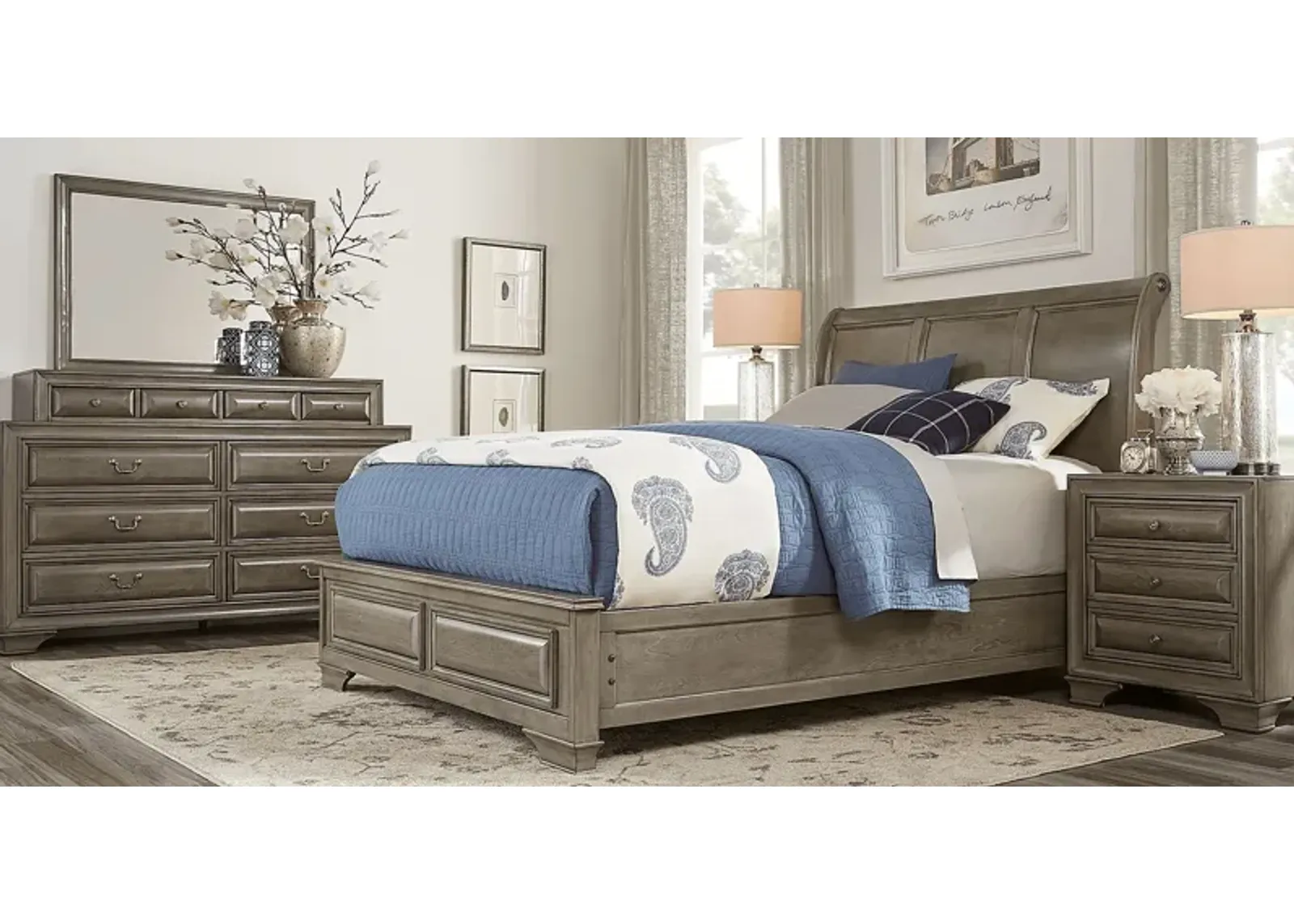 Mill Valley II Gray 5 Pc Queen Sleigh Bedroom