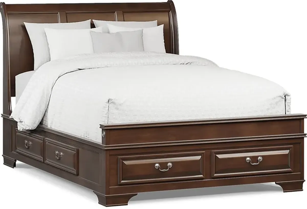 Mill Valley II Cherry 5 Pc Queen Sleigh Bedroom with Storage