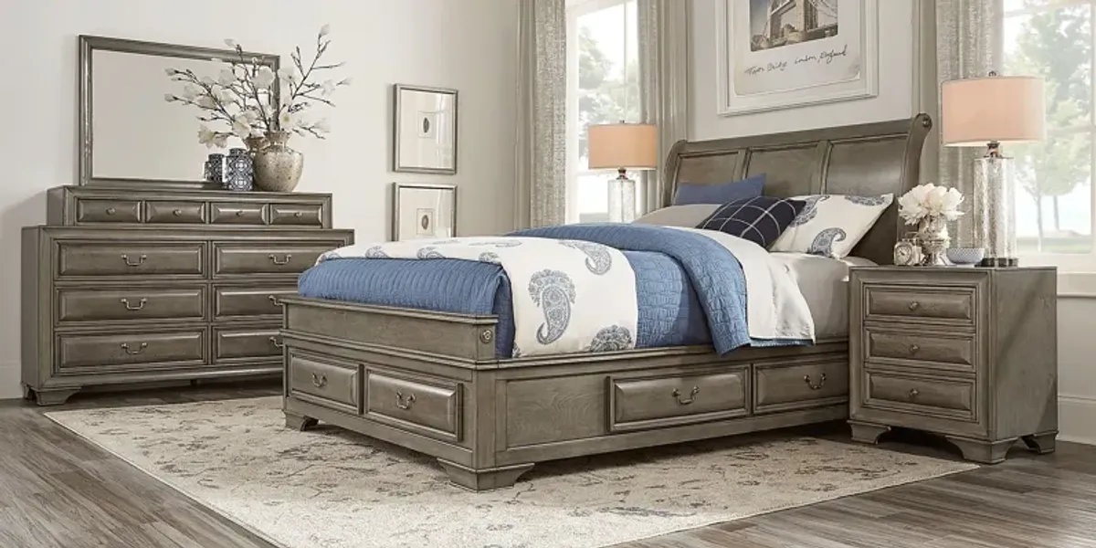 Mill Valley II Gray 5 Pc Queen Sleigh Bedroom with Storage