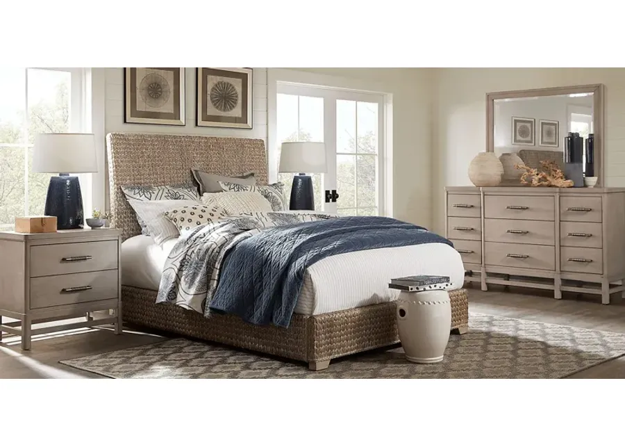 Golden Isles Gray 5 Pc Queen Woven Bedroom