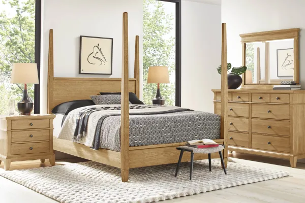 Springville Natural 5 Pc Queen Poster Bedroom