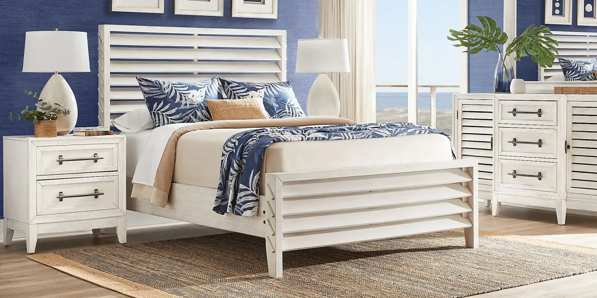 River Falls White 5 Pc Queen Slat Bedroom