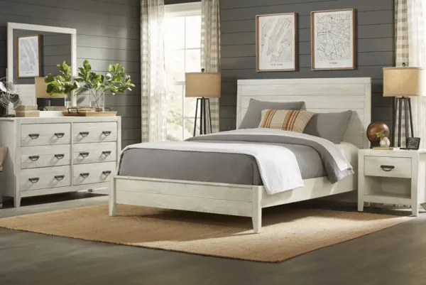 Palm Grove White 5 Pc Queen Panel Bedroom