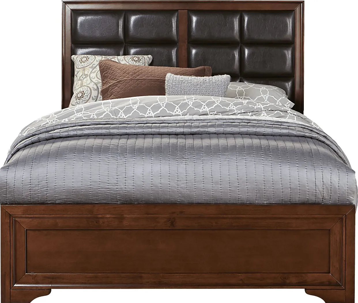 Belcourt Cherry 3 Pc Queen Upholstered Panel Bed