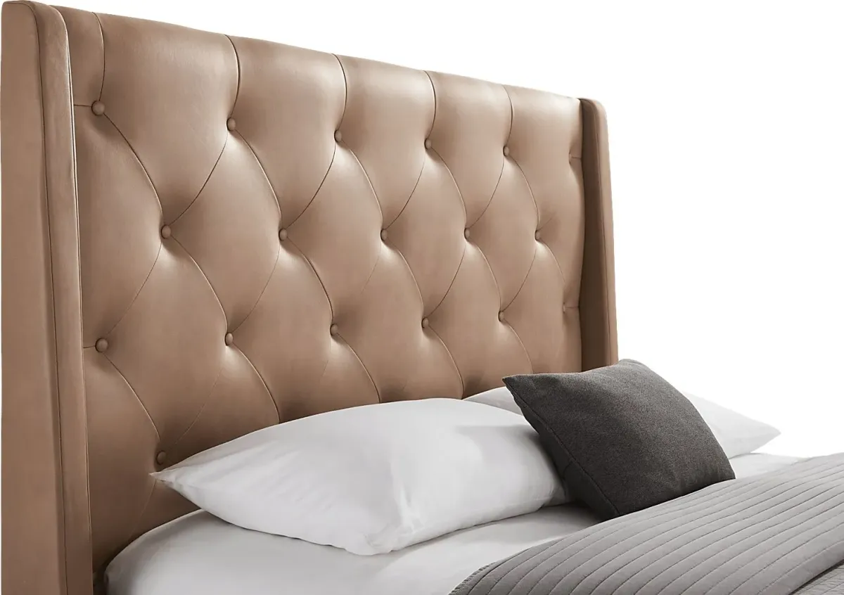 Alison II Brown 3 Pc Queen Upholstered Storage Bed