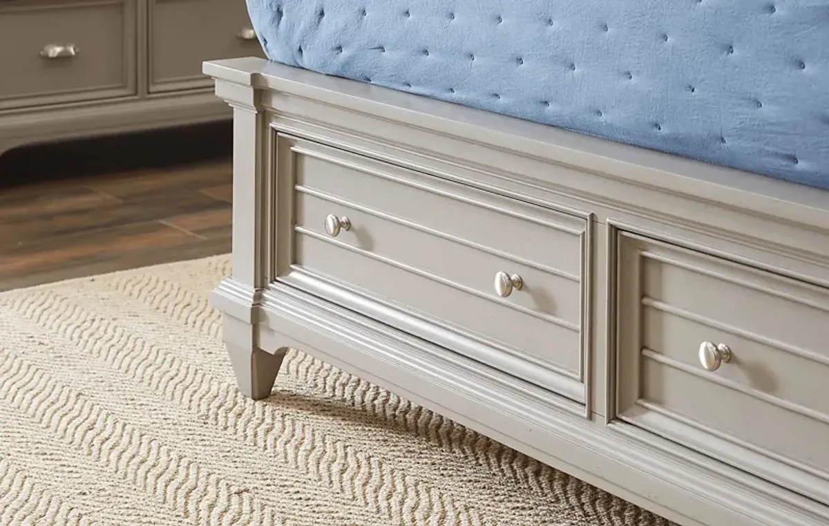 Hilton Head Gray 5 Pc Queen Storage Bedroom