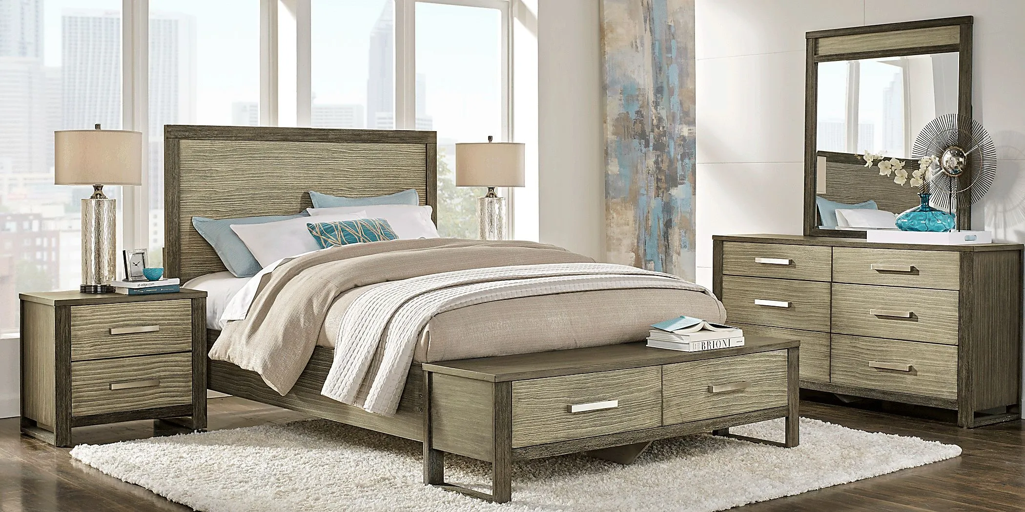 Mill valley ii gray 5 pc deals queen sleigh bedroom with storage