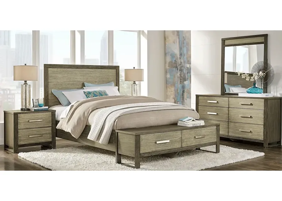 Abbott Gray 5 Pc Queen Panel Bedroom with Storage by Rooms To Go Furniture