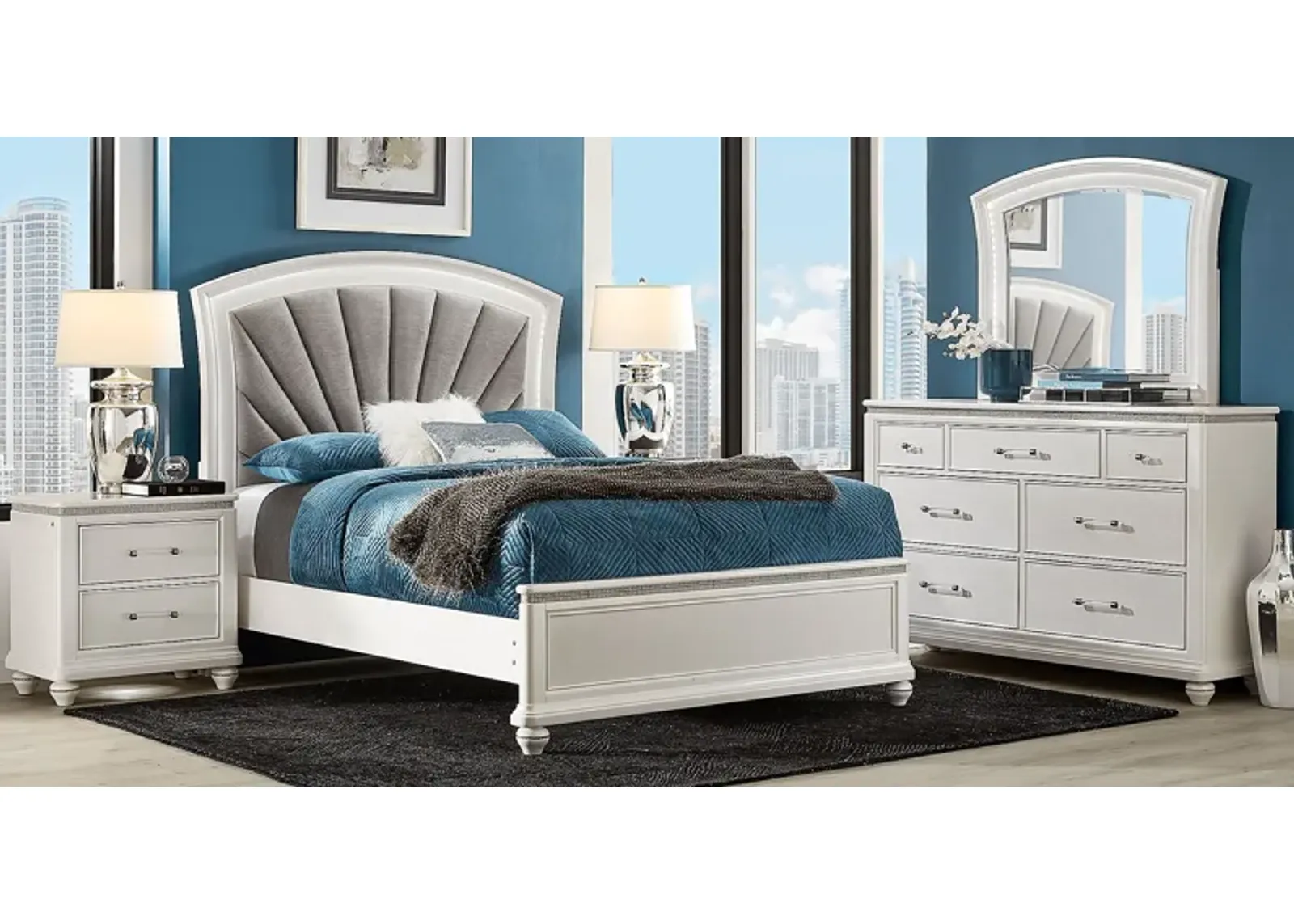 Starlet Lane White 5 Pc Queen Bedroom