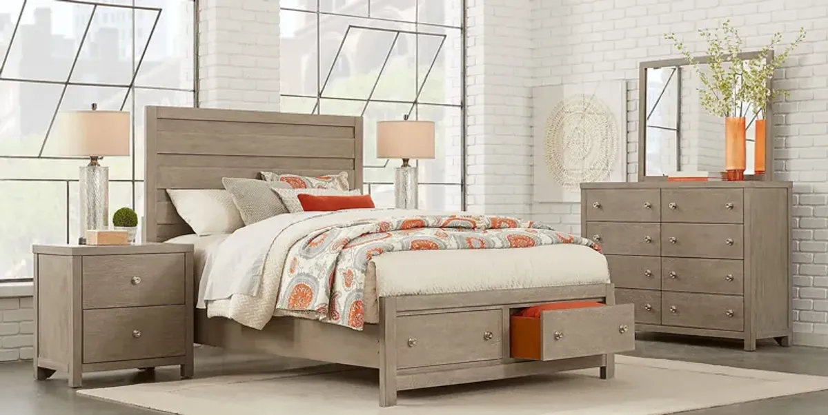 Barringer Place Gray 5 Pc Queen Panel Bedroom with Storage