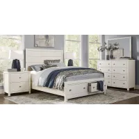 Barringer Place White 5 Pc Queen Panel Bedroom with Storage