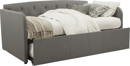 Lanie Gray Tufted Daybed with Trundle