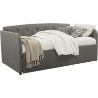 Lanie Gray Tufted Daybed with Trundle