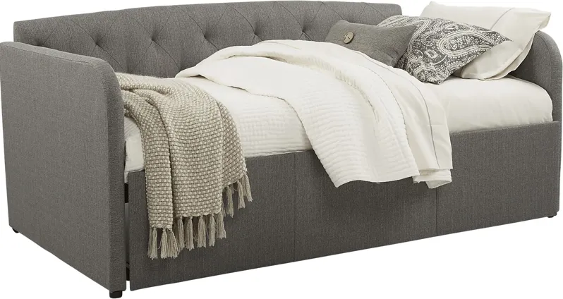 Lanie Gray Tufted Daybed with Trundle