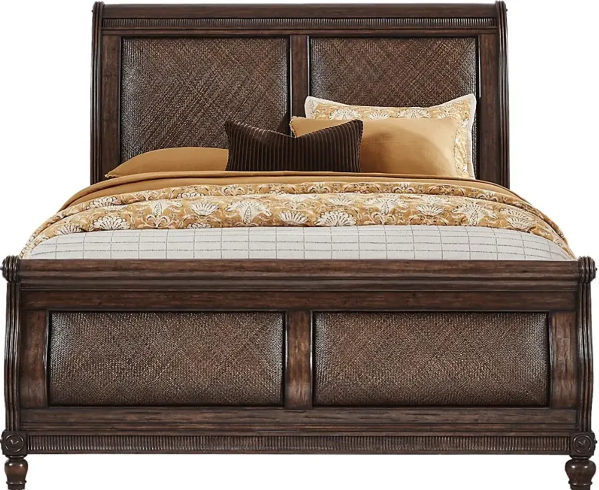 West Indies Brown 5 Pc Queen Sleigh Bedroom