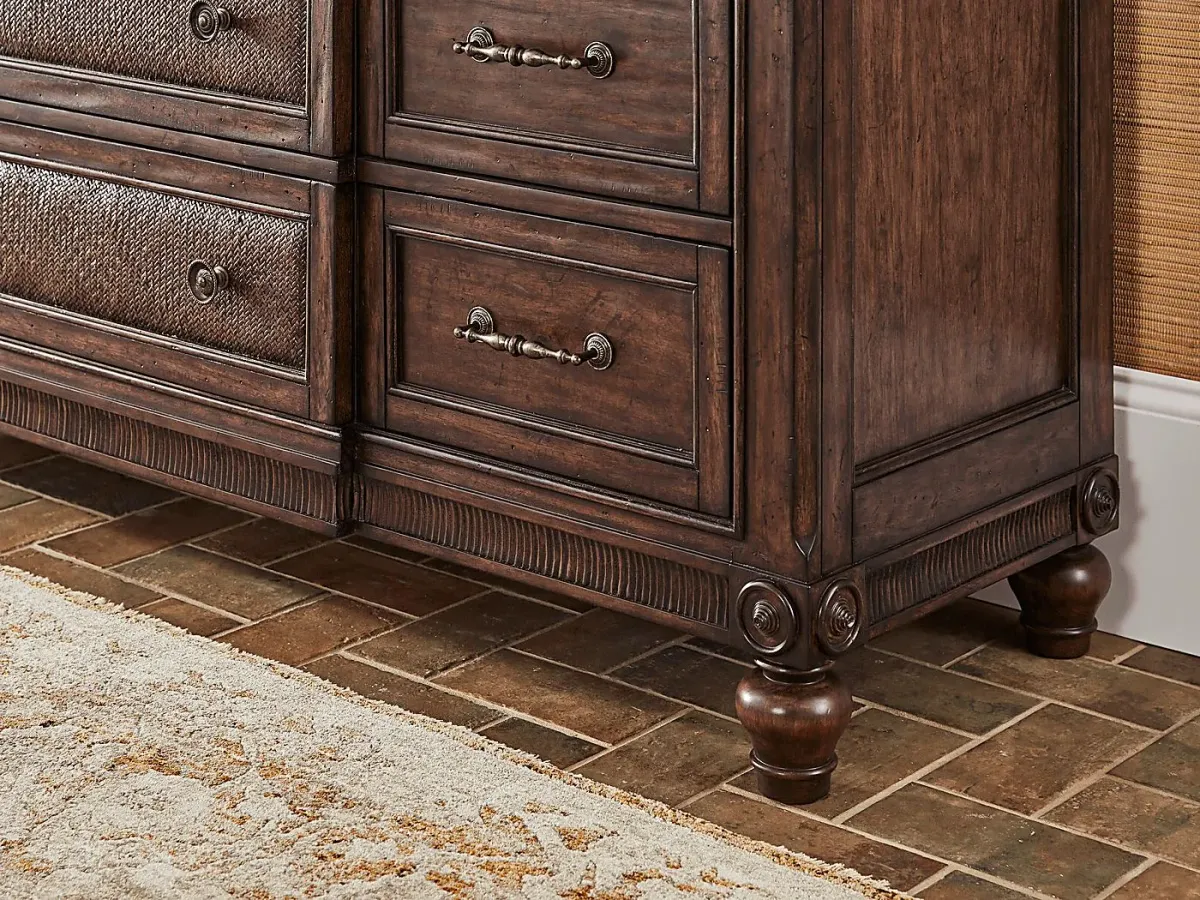 West Indies Brown 5 Pc Queen Sleigh Bedroom