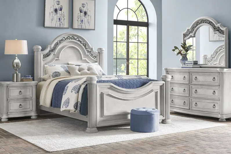 Gallagher Avenue White 7 Pc King Panel Bedroom