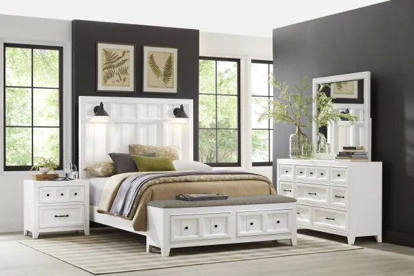 Owings Mill White 5 Pc King Storage Bedroom