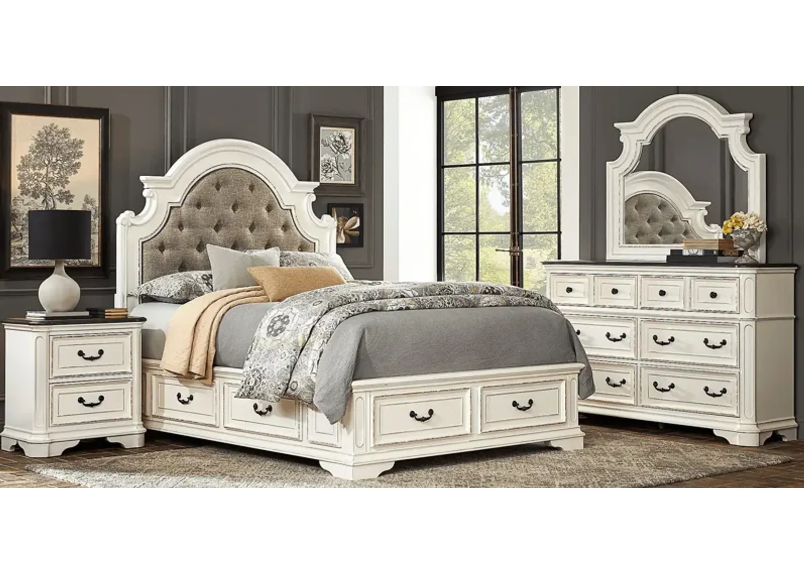 Marien Park White 5 Pc King Storage Bedroom