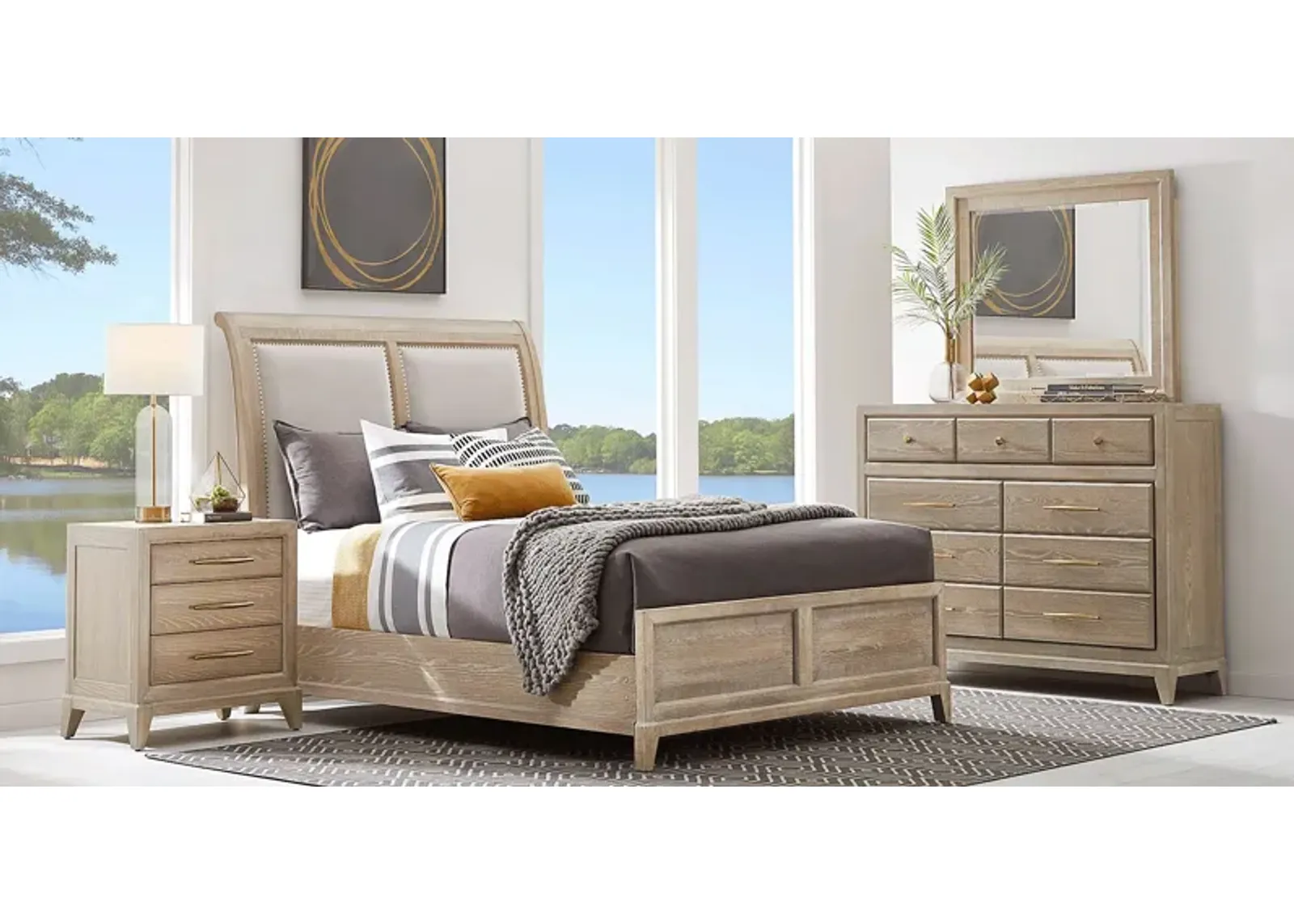 Kailey Park Light Oak 5 Pc King Sleigh Bedroom