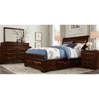 Mill Valley II Cherry 5 Pc King Sleigh Bedroom with Storage