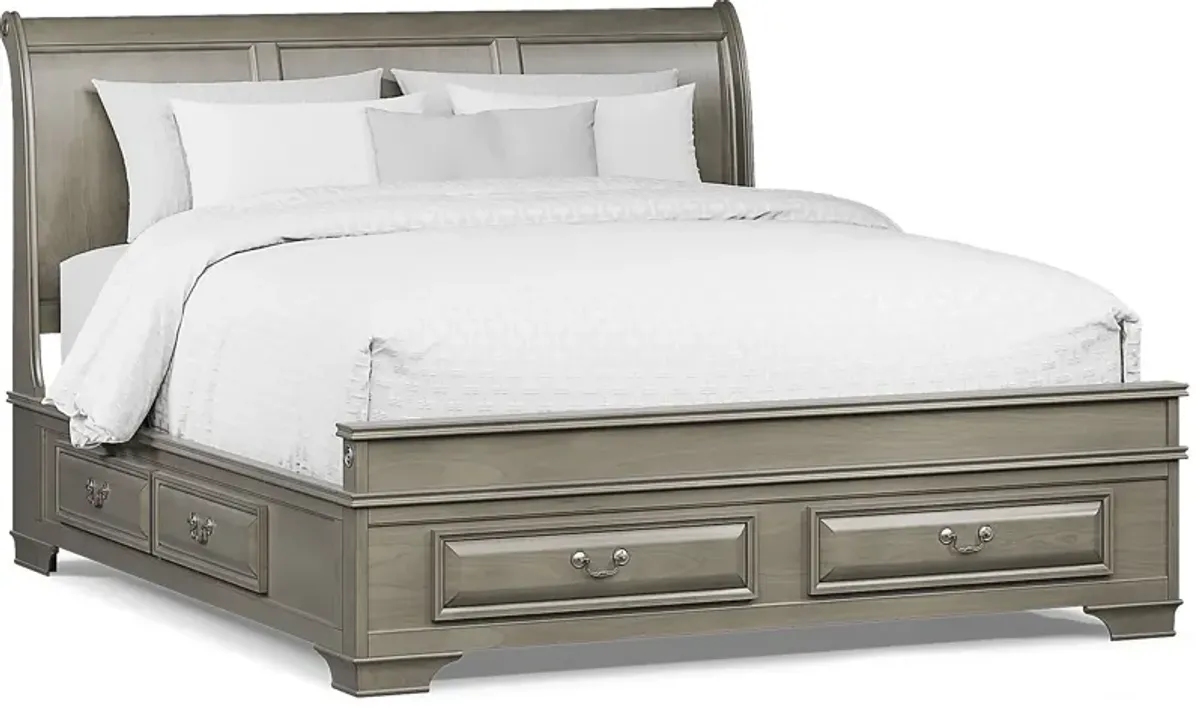 Mill Valley II Gray 5 Pc King Sleigh Bedroom with Storage