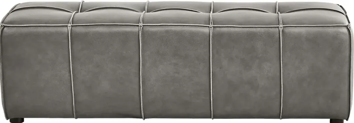 Giselle Gray Leather Bench