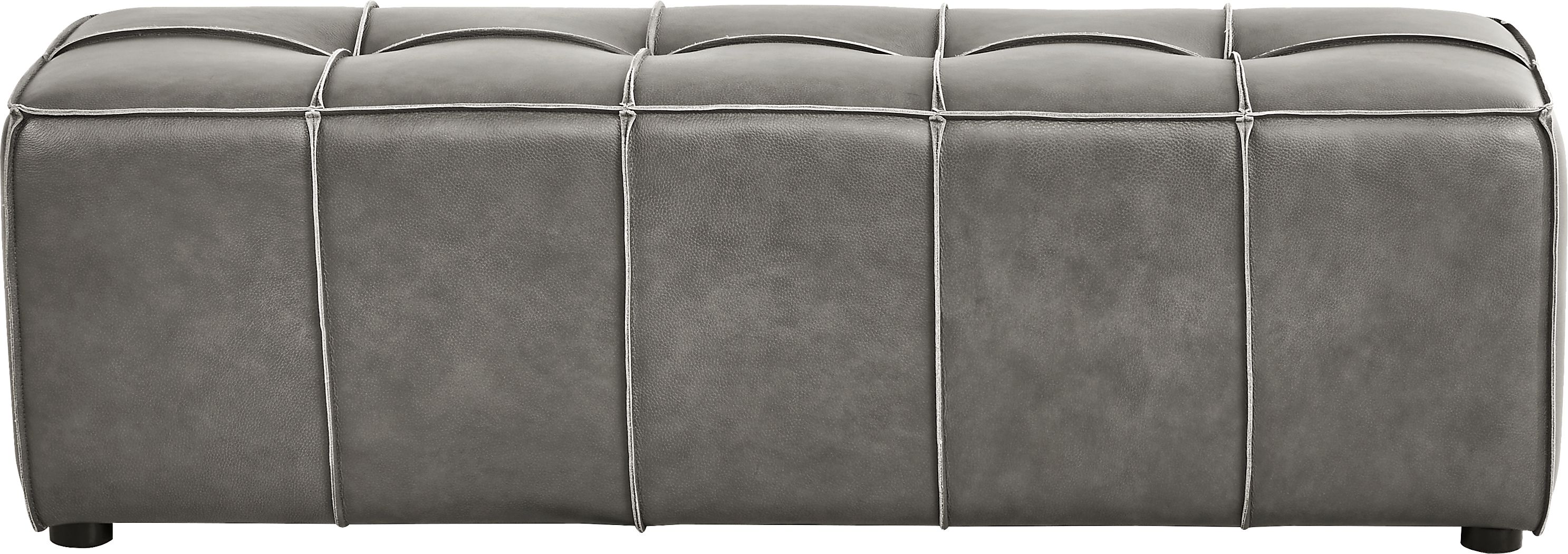 Giselle Gray Leather Bench