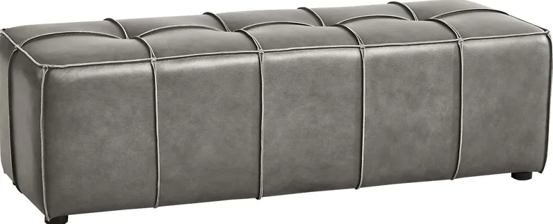 Giselle Gray Leather Bench