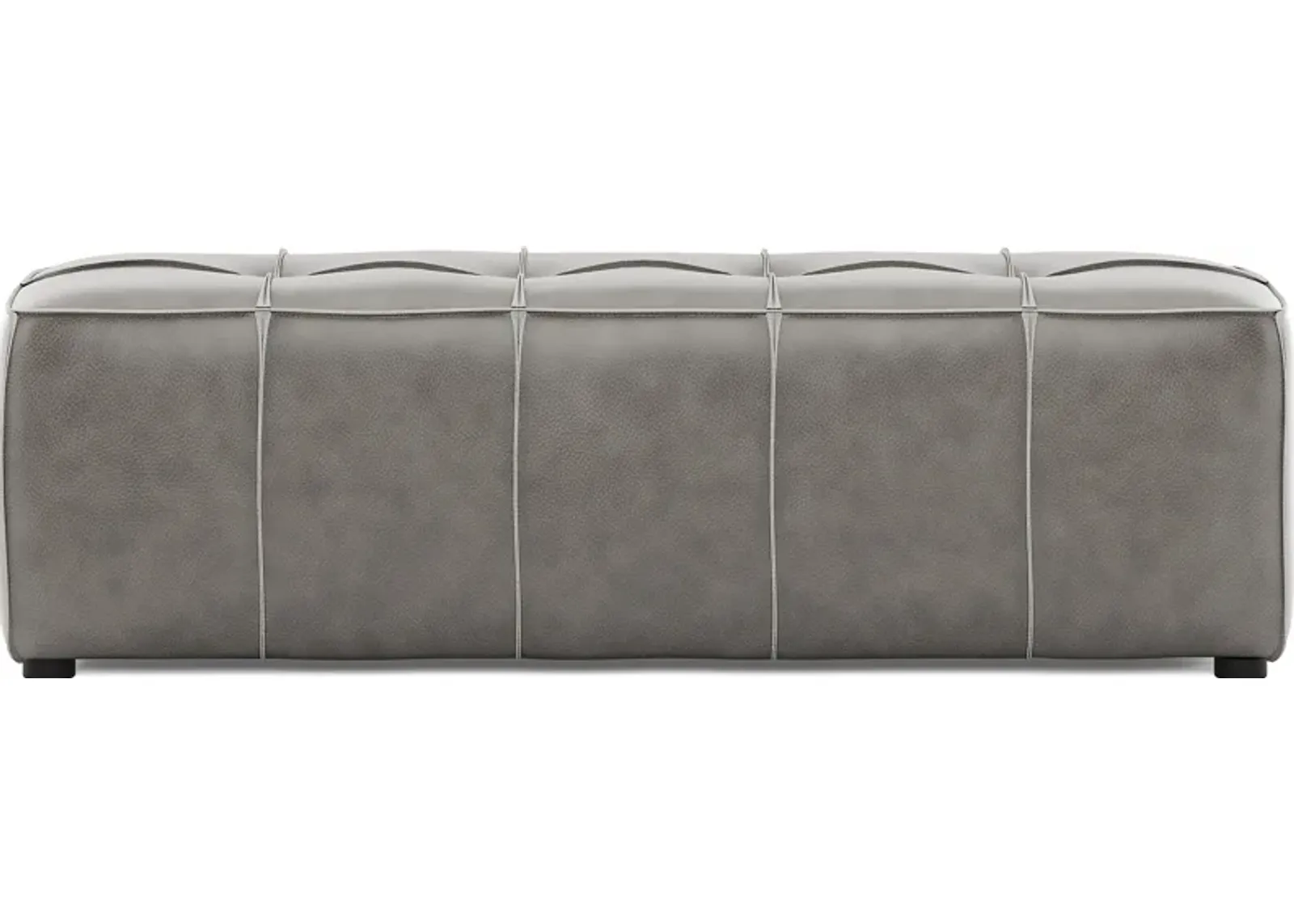 Giselle Gray Leather Bench