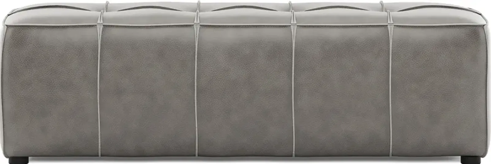 Giselle Gray Leather Bench