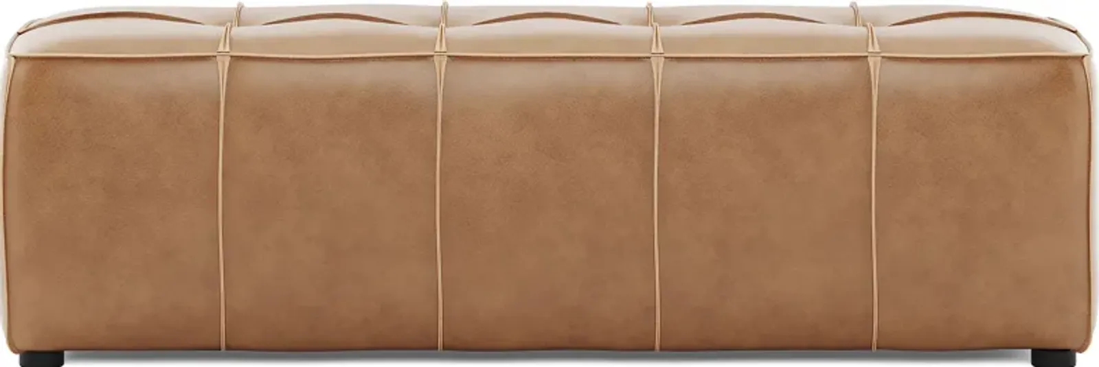 Giselle Camel Brown Leather Bench