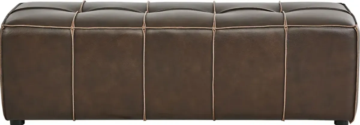 Giselle Chocolate Leather Bench