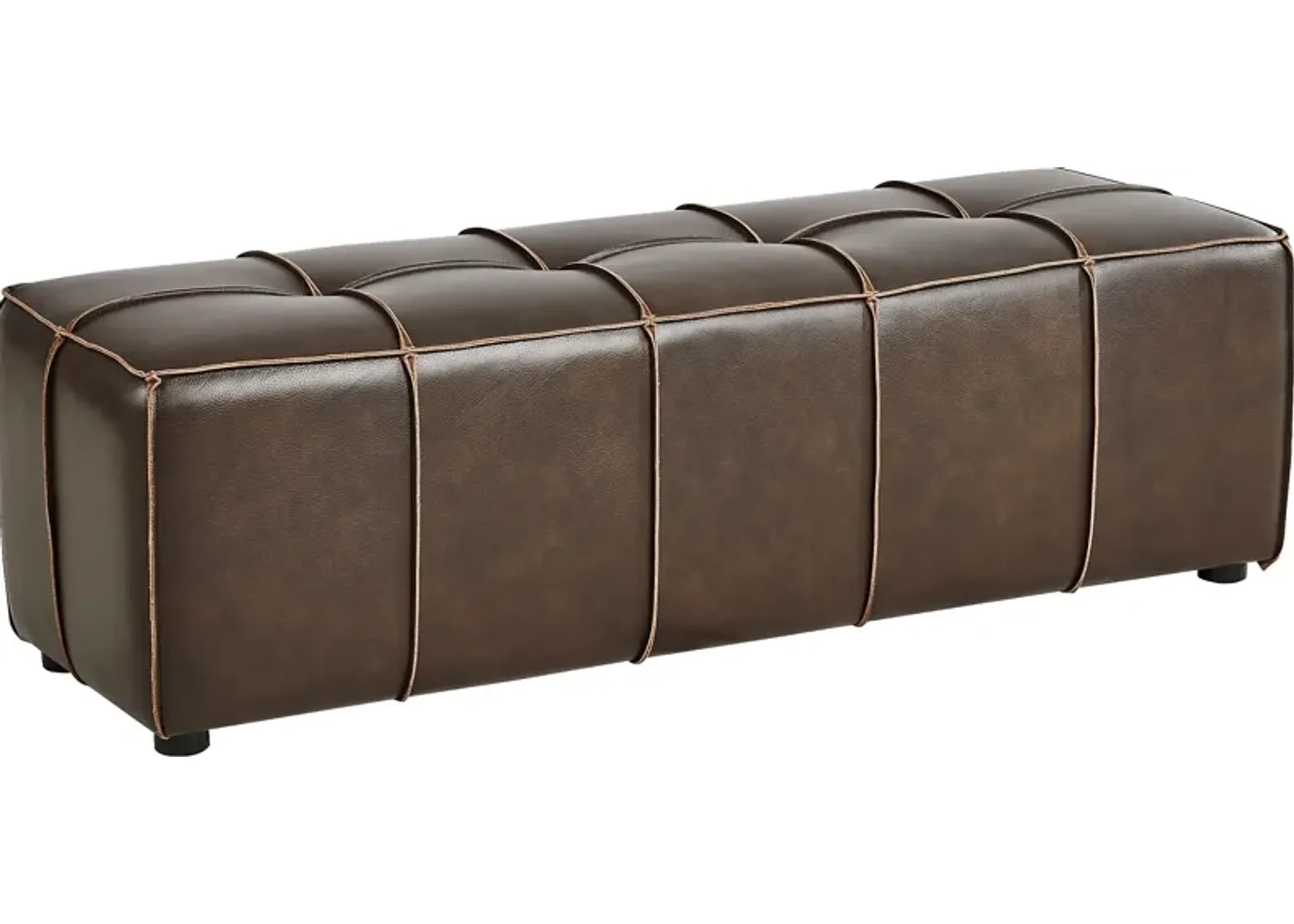 Giselle Chocolate Leather Bench