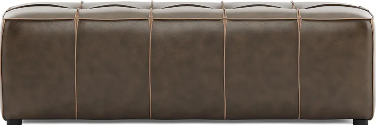 Giselle Chocolate Leather Bench