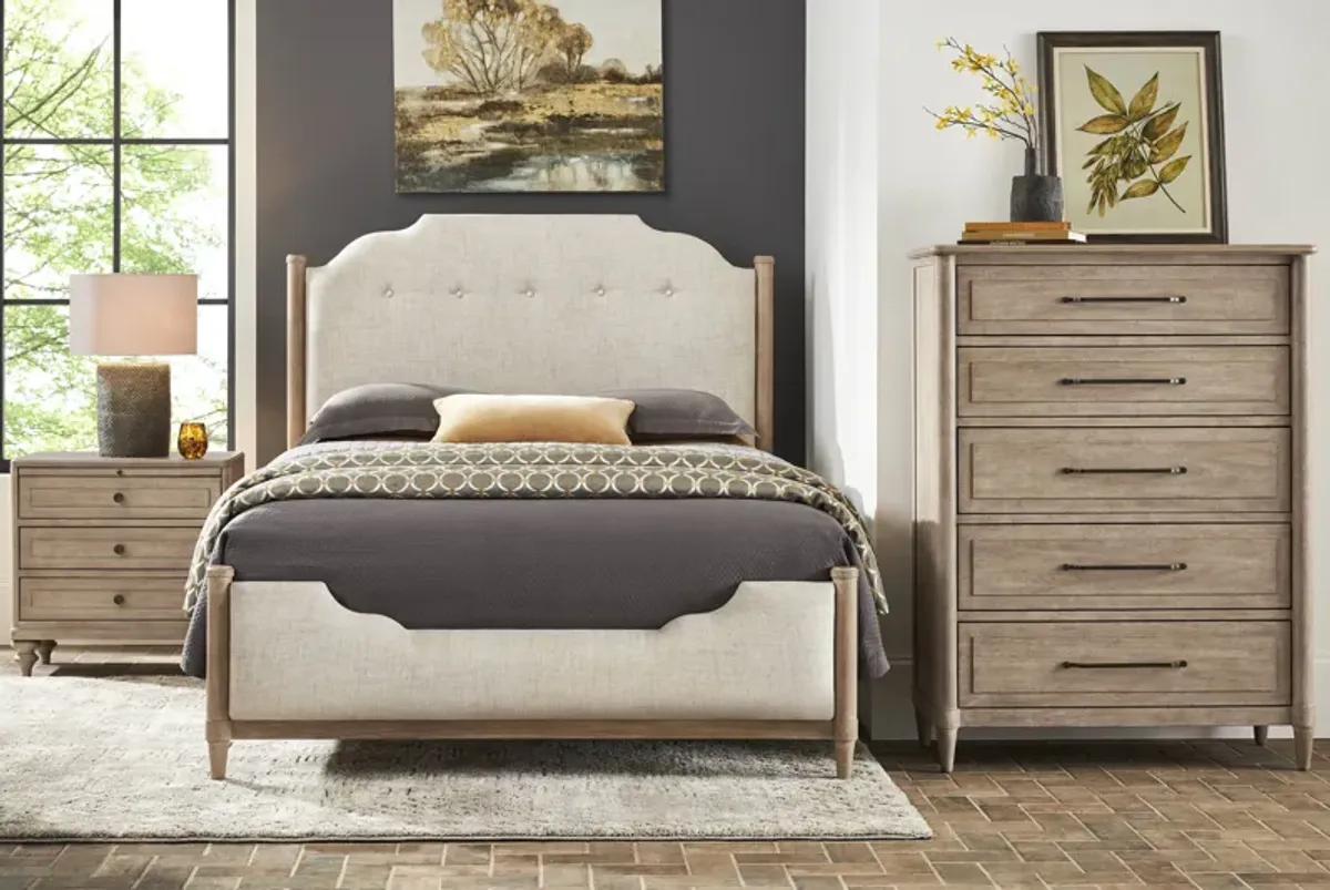 Oakwood Terrace Tan 5 Pc Queen Upholstered Bedroom