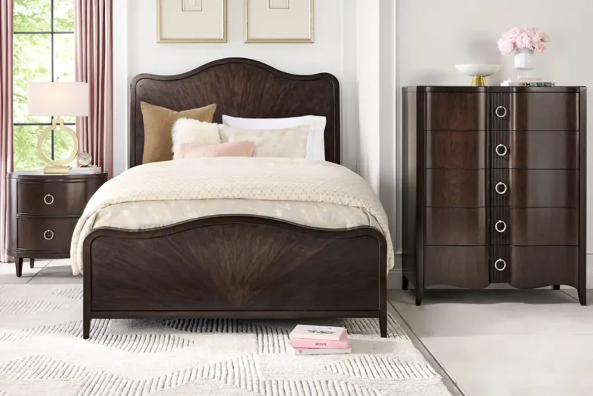 Bradbury Brown Cherry 5 Pc Queen Panel Bedroom