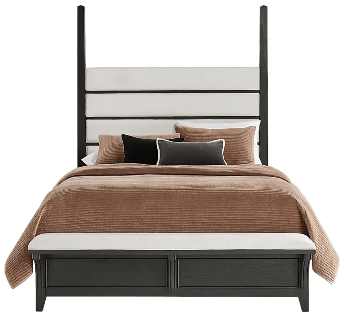 Copperline Black 5 Pc King Poster Bedroom with Bench