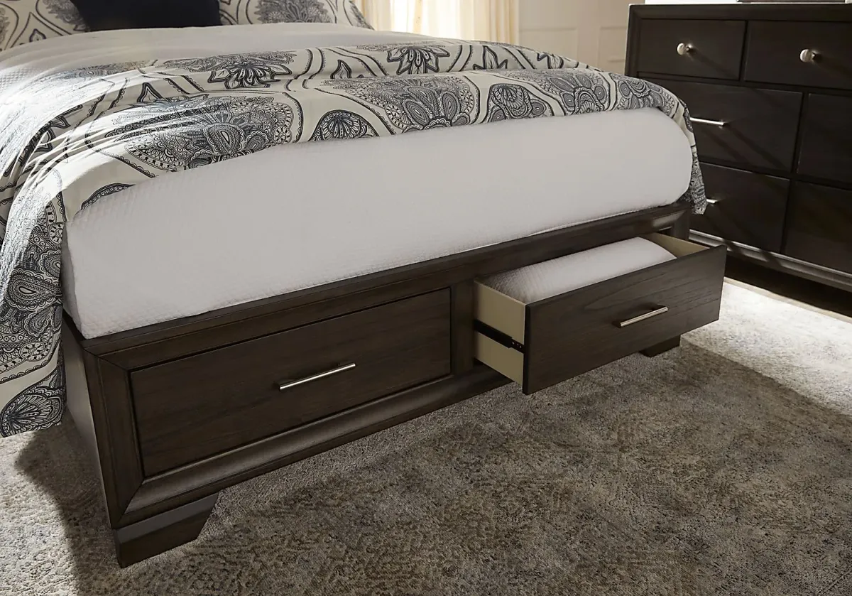 Beckwood Gray 7 Pc King Sleigh Bedroom with Storage