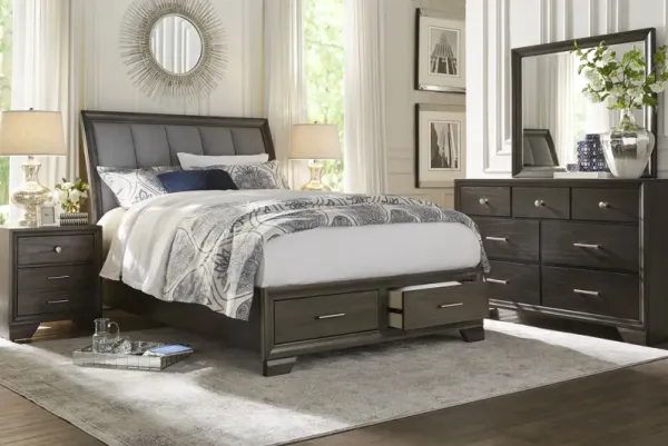 Beckwood Gray 7 Pc King Sleigh Bedroom with Storage