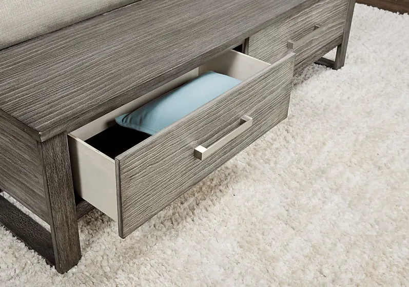 Abbott Gray 5 Pc King Panel Bedroom with Storage