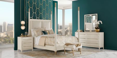 Clarissa White 5 Pc King Poster Bedroom
