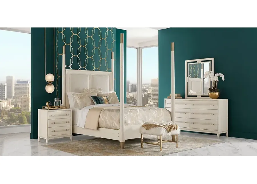 Clarissa White 5 Pc King Poster Bedroom