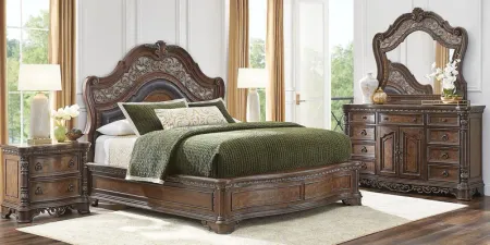 Yorkshire Manor Brown 5 Pc King Panel Bedroom