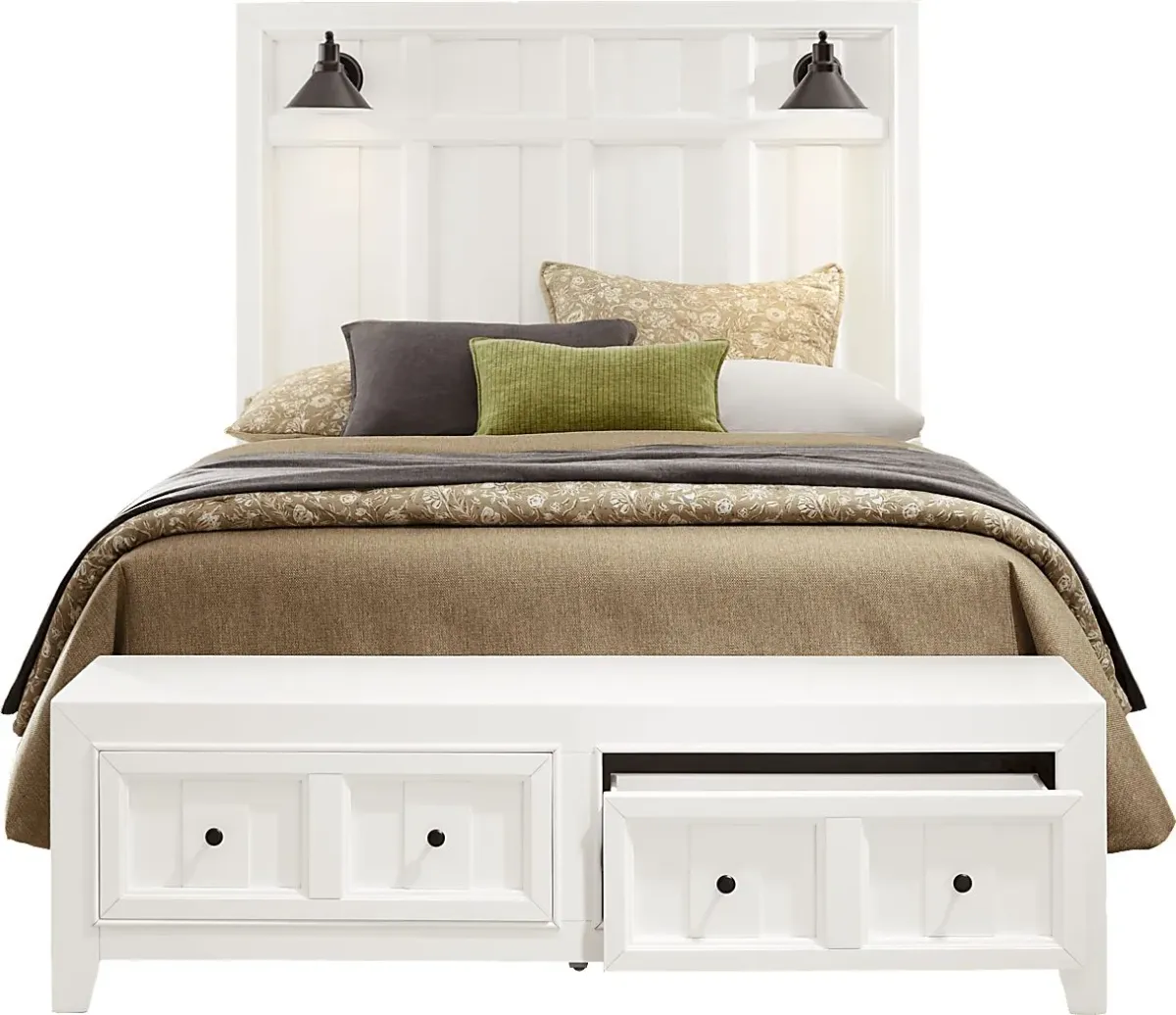 Owings Mill White 3 Pc Queen Storage Bed